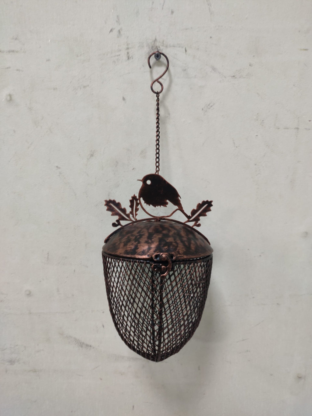 Acorn & Robin Metal Bird Feeder