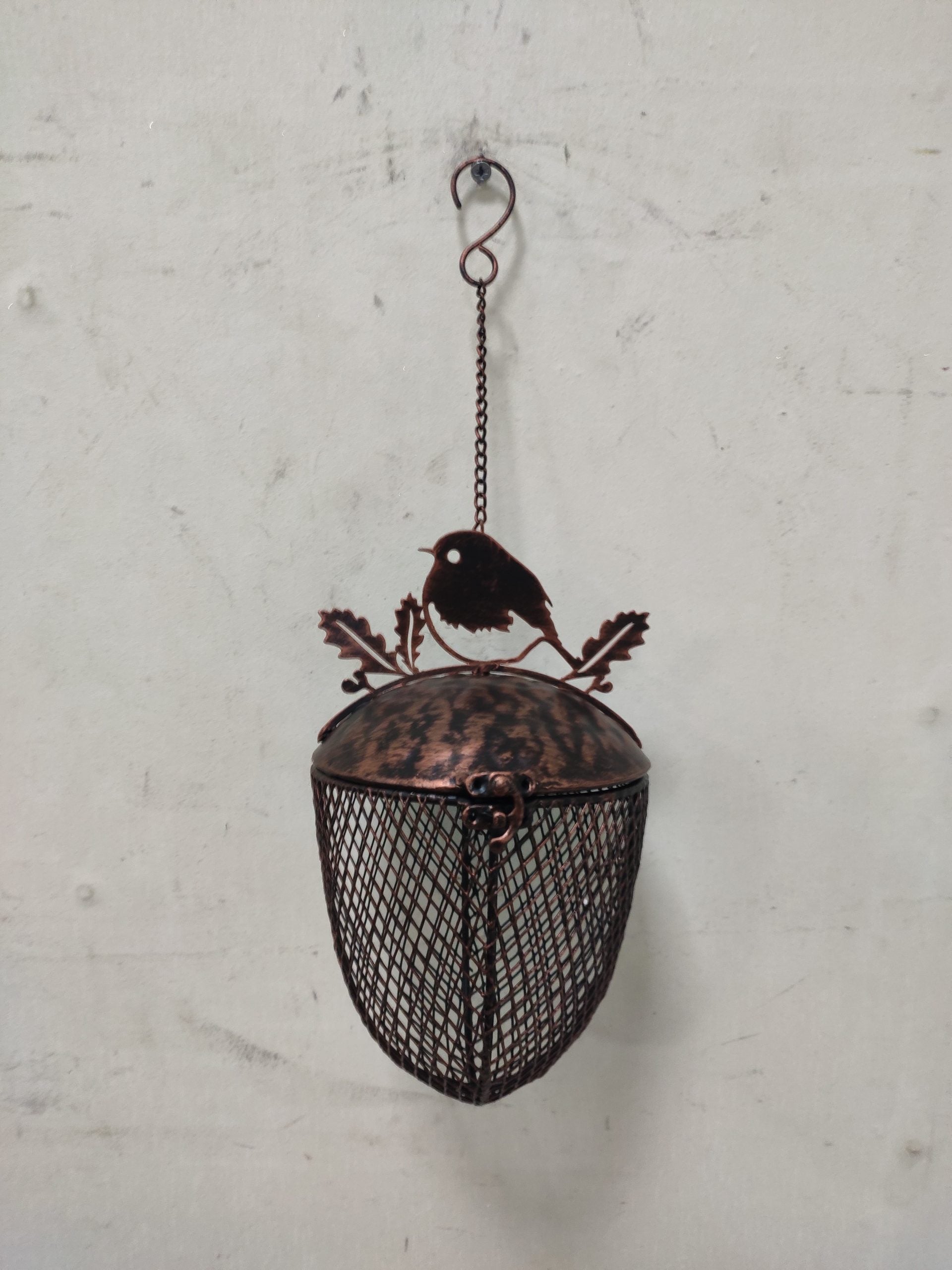 Acorn & Robin Metal Bird Feeder