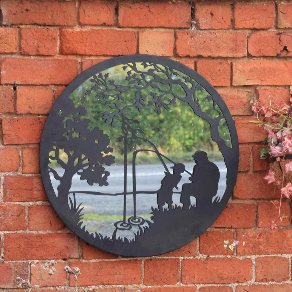 Fishing Dad & Son Metal Wall Art | 45cm