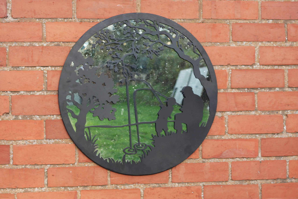 Fishing Dad & Son Metal Wall Art | 45cm
