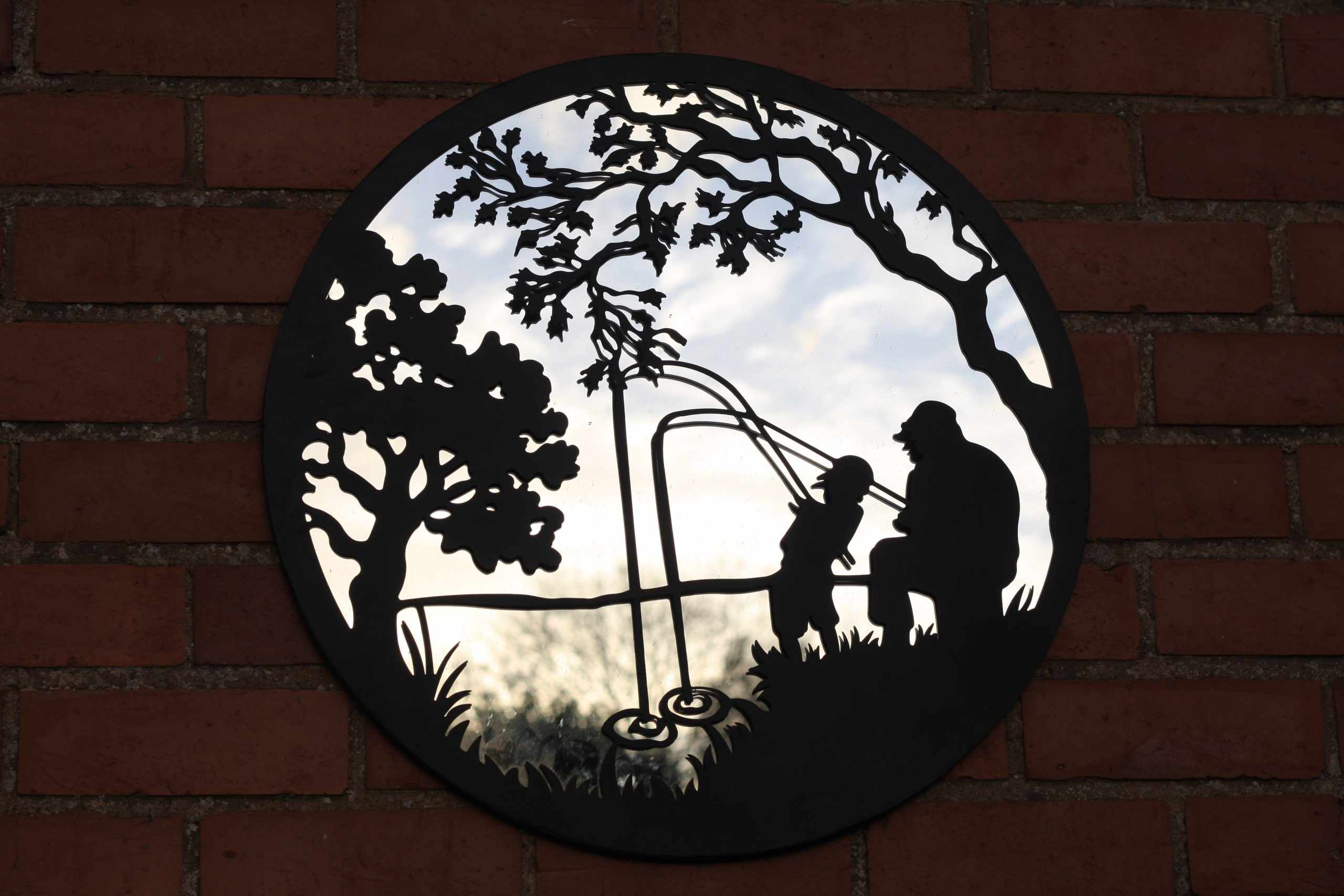 Fishing Dad & Son Metal Wall Art | 45cm