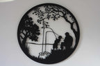 Fishing Dad & Son Metal Wall Art | 45cm