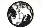 Fishing Dad & Son Metal Wall Art | 45cm