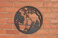 Fishing Dad & Son Metal Wall Art | 45cm