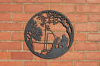 Fishing Dad & Son Metal Wall Art | 45cm
