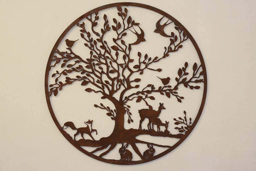 Wildlife Metal Wall Art – Natural Rust | 60cm