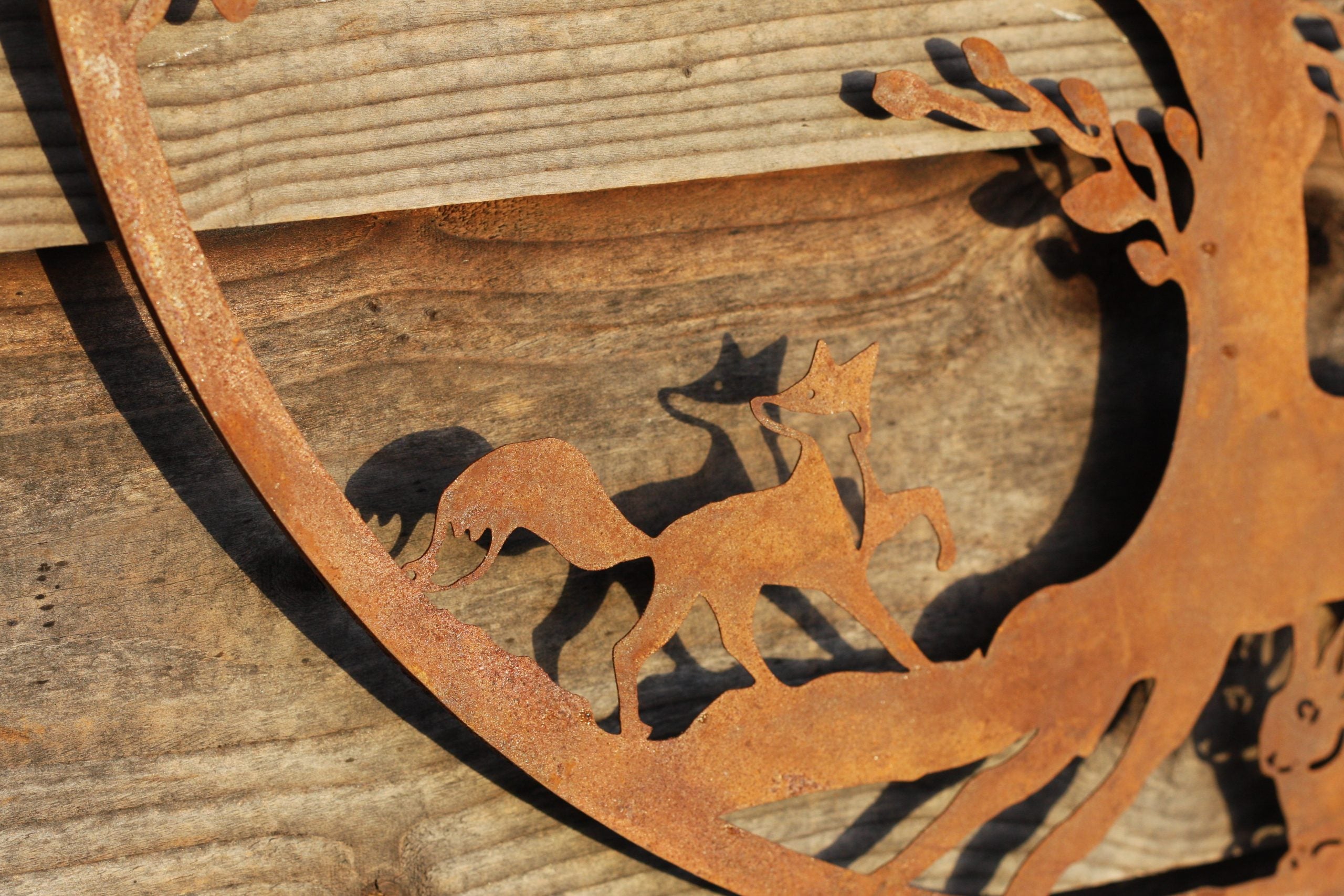 Wildlife Metal Wall Art – Natural Rust | 60cm