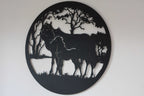 Horse & Foal Metal Wall Art Black | 60cm