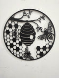 Bee & Hive - Metal Wall Art - 60cm