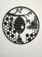 Bee & Hive - Metal Wall Art - 60cm