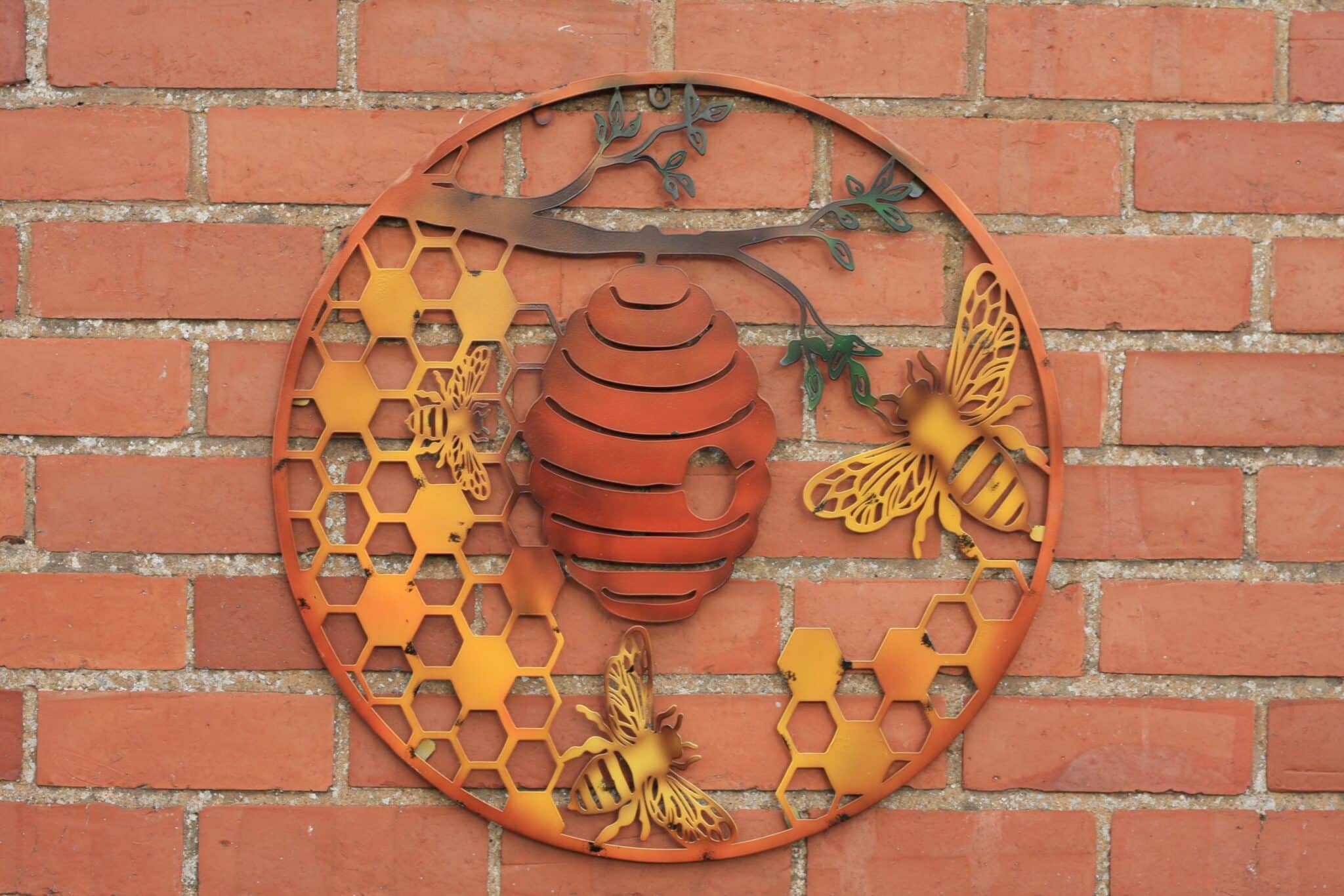 Bee & Hive - Metal Wall Art - 60cm