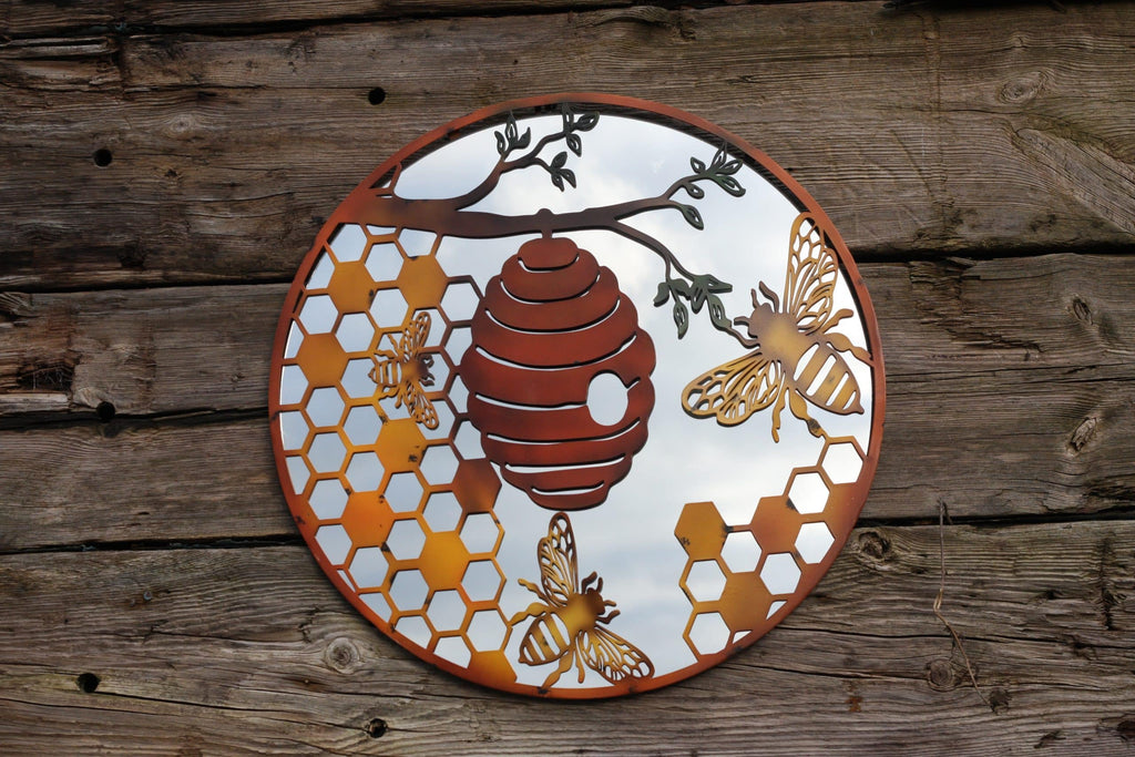 Bee & Hive - Metal Wall Art - 60cm