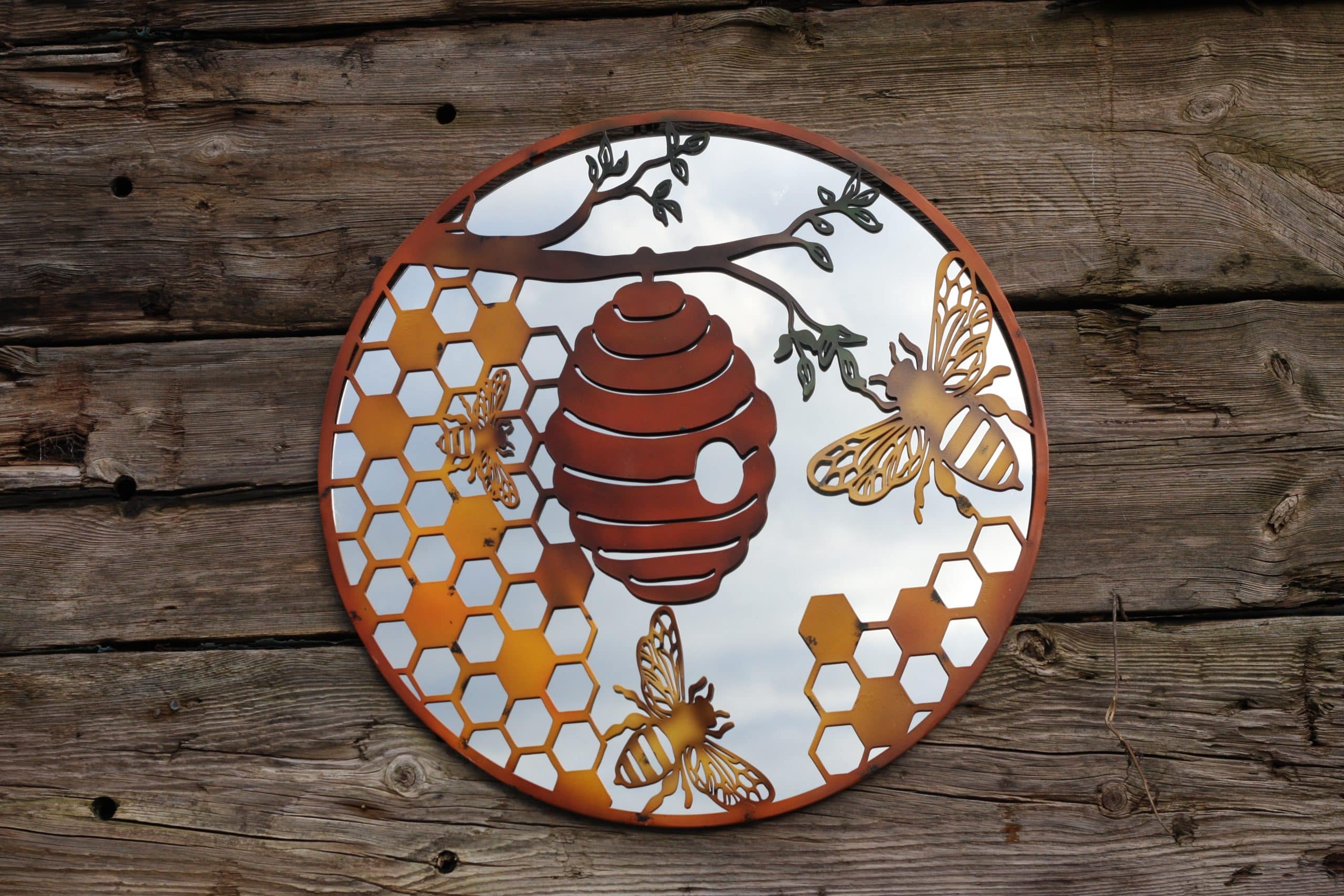 Bee & Hive - Metal Wall Art - 60cm