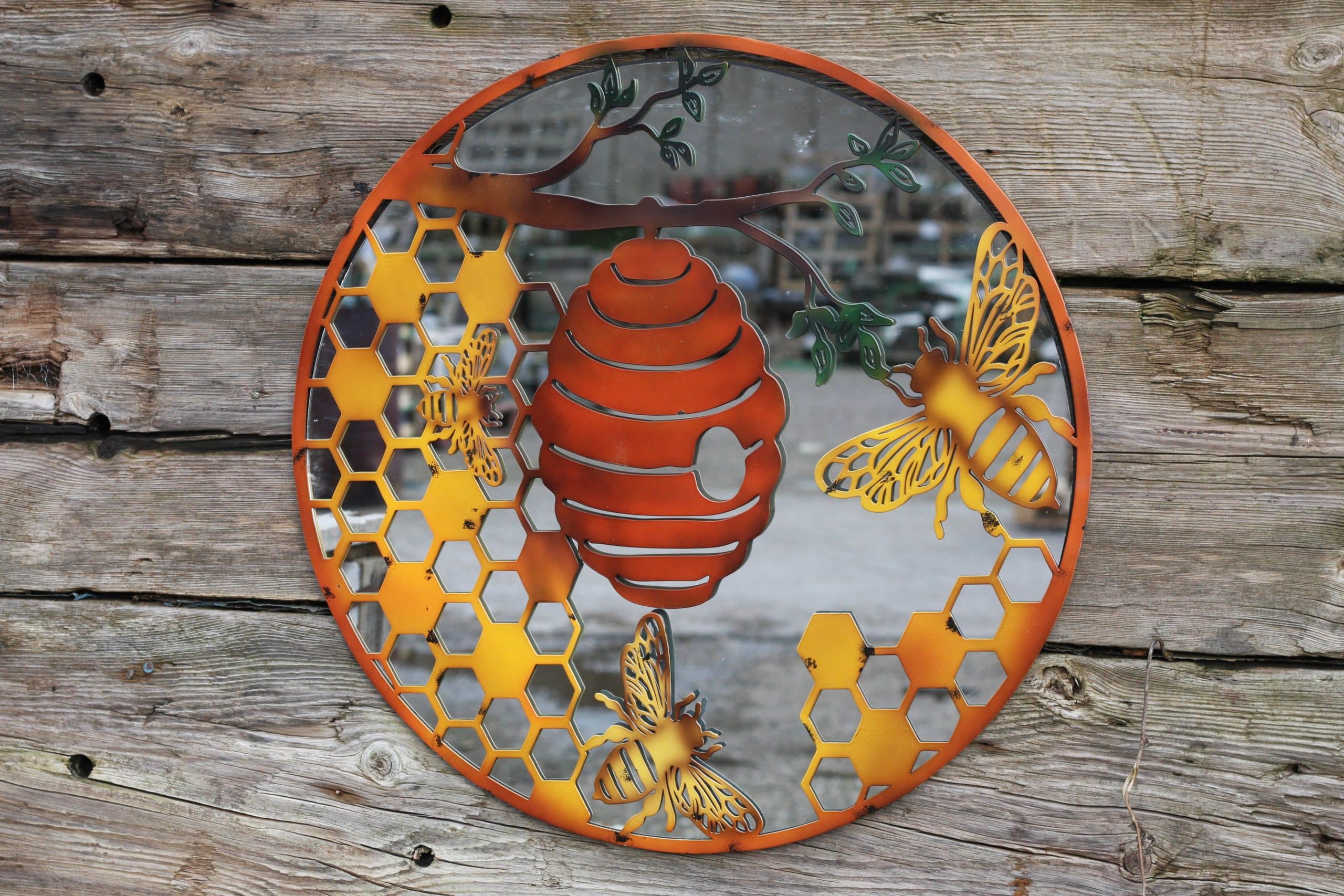 Bee & Hive - Metal Wall Art - 60cm