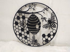 Bee & Hive - Metal Wall Art - 60cm