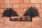 Pheasant on Fence Metal Wall Art Black | 70 x 28cm