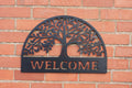 Welcome Sign - Tree of Life Metal Wall Art Black | 60cm
