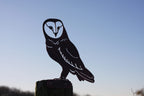 barn owl metal fence topper powder coated steel garden decor