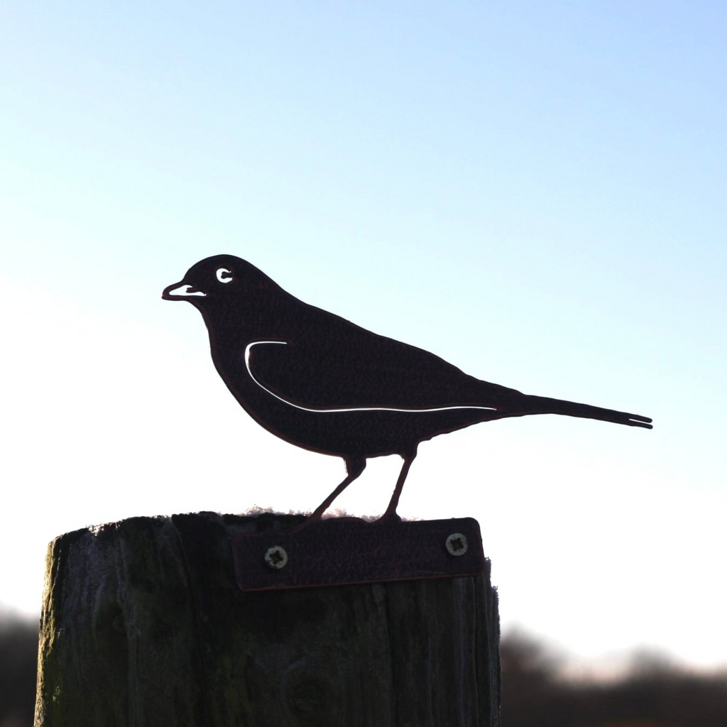 Blackbird Fence Topper | Copper Steel Garden Fence Decoration