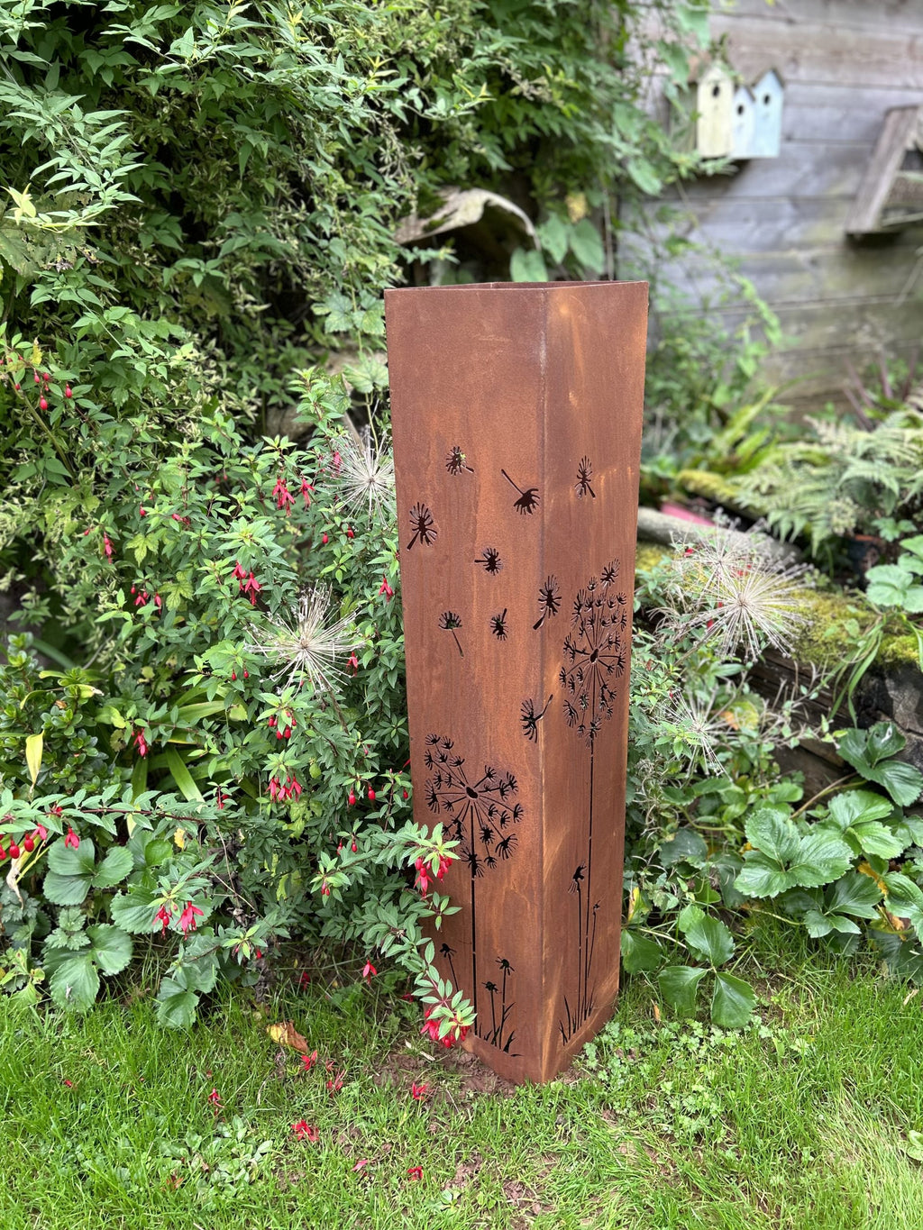 Laser Cut Dandelion Steel Planter Column | 90cm