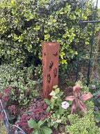 Wild Meadow Laser Cut Steel Garden Column | 90cm