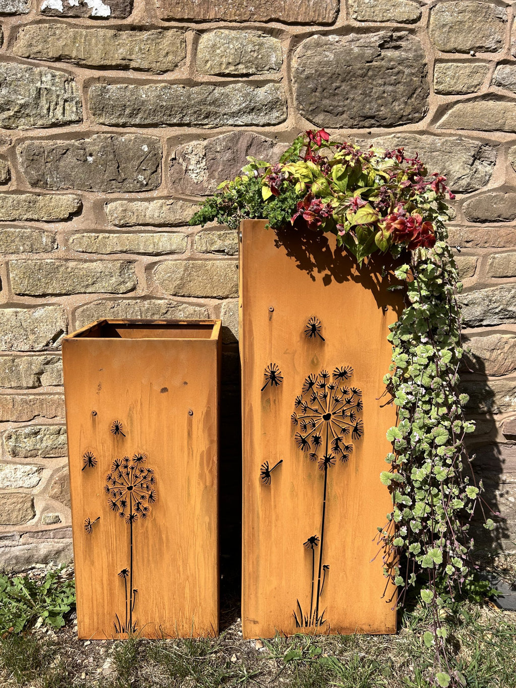 Dandelion Corten Steel Planters | Set of 2