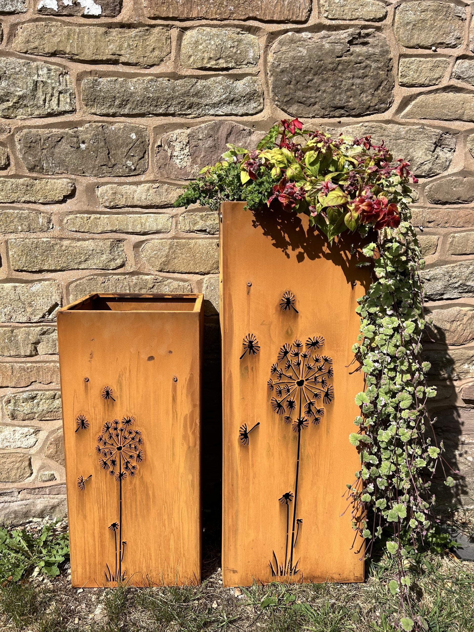 Dandelion Corten Steel Planters | Set of 2