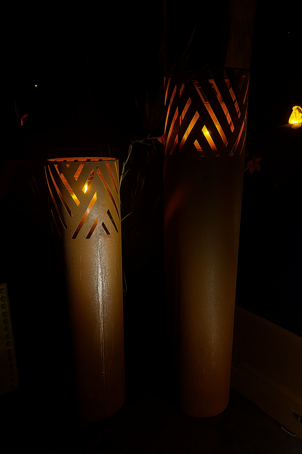 Corten Steel Candle Columns | Set of 2