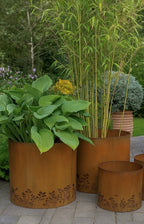 Steel Round Laser Cut Garden Planters | Set of 3