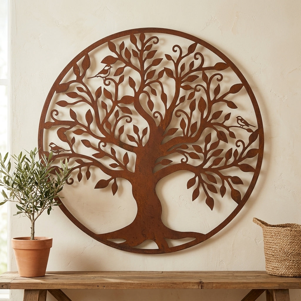 Tree of Life Metal Wall Art | Laser-Cut Steel Indoor Outdoor Wall Decoration | Various Sizes & Colours