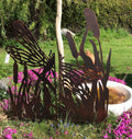 Dragonfly Panel Screen | Rustic Steel Garden Screen, Set of 2