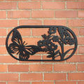 Butterfly Steel Wall Art Black | Oval 70 x 35cm