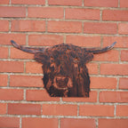 Highland Cow Metal Wall Art Copper