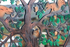 Squirrels in Tree of Life Metal Wall Art Black | 60cm