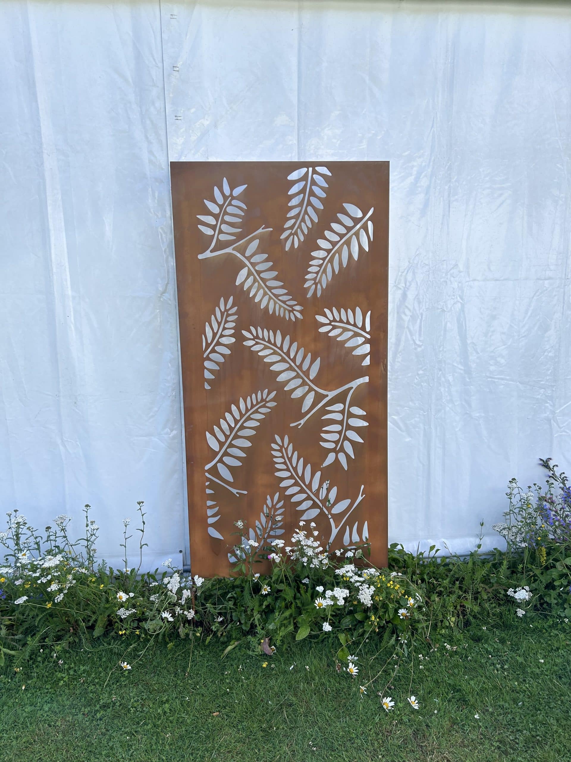 Rustic Steel Fern Garden Screen Panel | 90 x 180cm