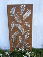 Rustic Steel Fern Garden Screen Panel | 90 x 180cm