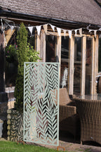 Willow Steel Garden Panel Privacy Screen in Sage Green | 60x120cm