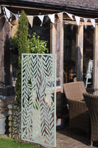 Willow Steel Garden Panel Privacy Screen in Sage Green | 60x120cm