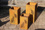 Fine Fern Corten Steel Planters | Set of 3