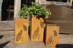 Fine Fern Corten Steel Planters | Set of 3
