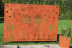 Natural Rust Dandelion XL Steel Garden Panel Privacy Screen | 180x120cm