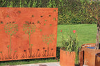 Natural Rust Dandelion XL Steel Garden Panel Privacy Screen | 180x120cm