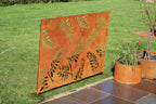Natural Rust Fern XL Steel Garden Panel Privacy Screen | 180x120cm