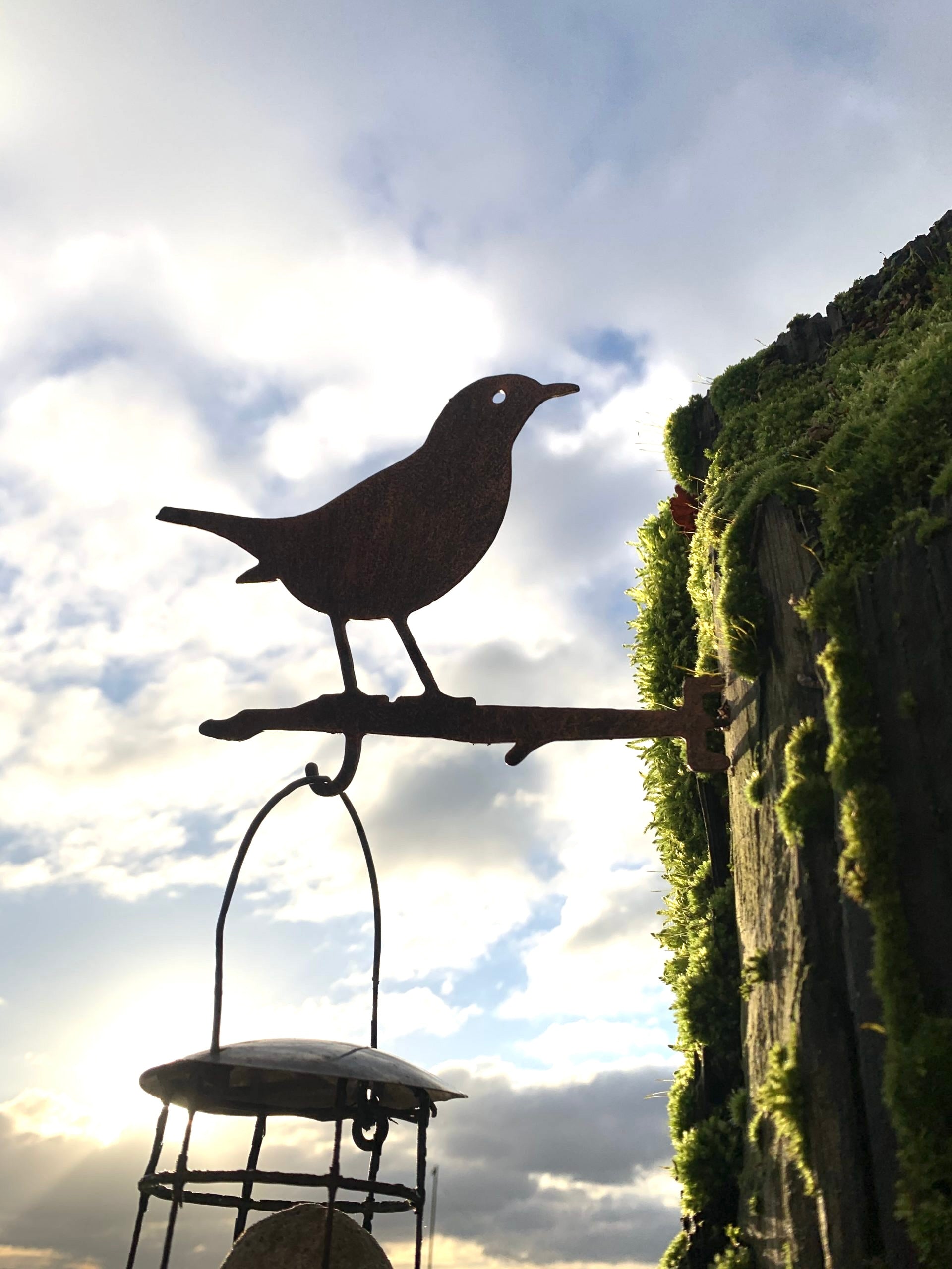 Blackbird Feeder Hanger |Copper Finish Steel Bird Feeder Bracket