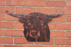 Highland Cow Metal Wall Art Copper