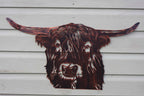 Highland Cow Metal Wall Art Copper