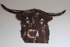 Highland Cow Metal Wall Art Copper