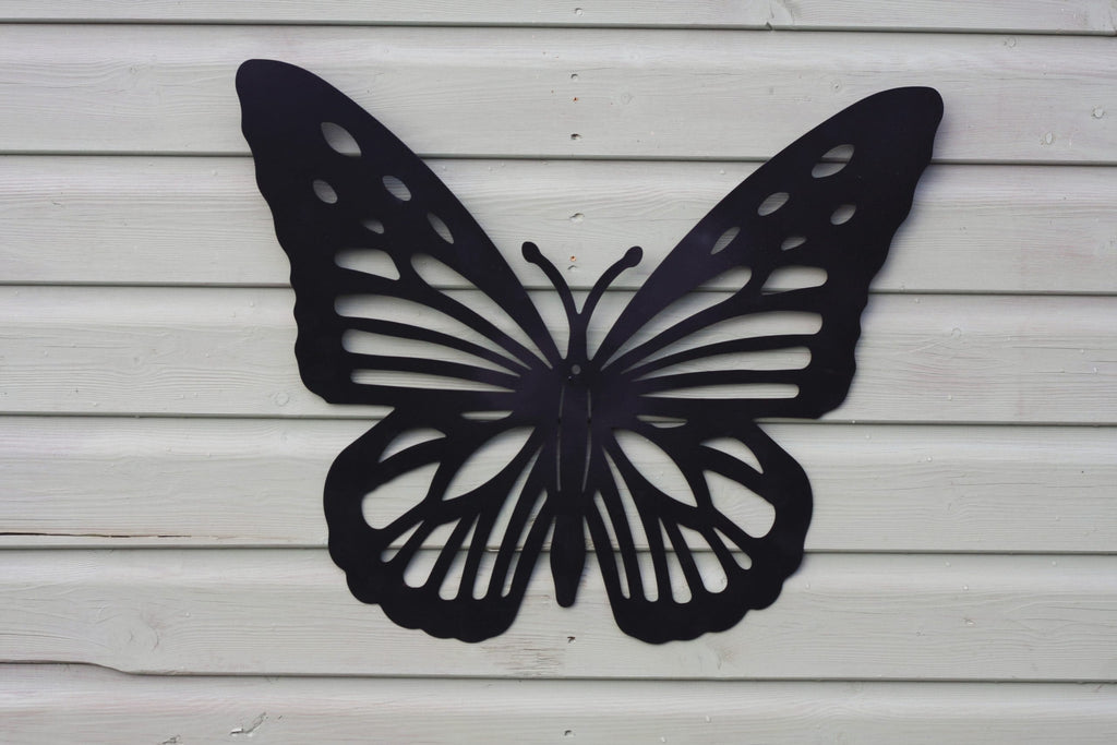 Butterfly Steel Wall Art Black | 60 x 50cm