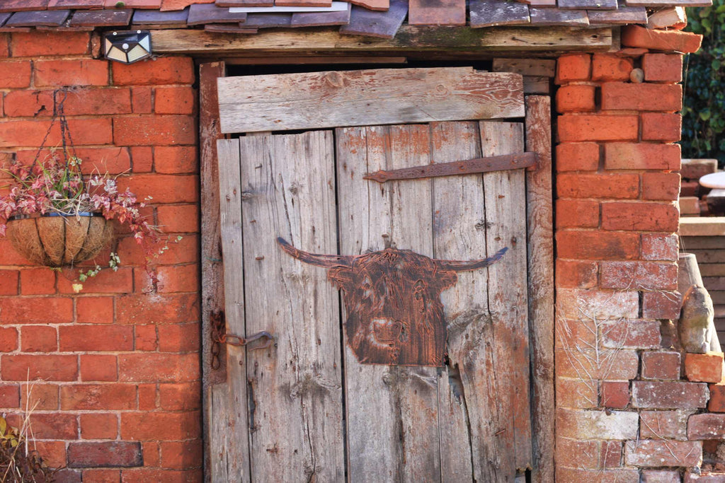 Highland Cow Metal Wall Art Copper