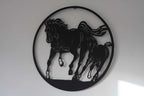 Galloping Mare & Foal Metal Wall Art Black | Various Sizes